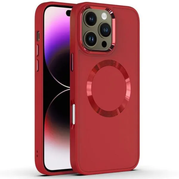 TPU чехол Bonbon Metal Style with Magnetic Fit для Apple iPhone 16 Pro (6.3") — Красный — фото 1 TPU чехол Bonbon Metal Style with Magnetic Fit для Apple iPhone 16 Pro (6.3") — Красный — фото 1