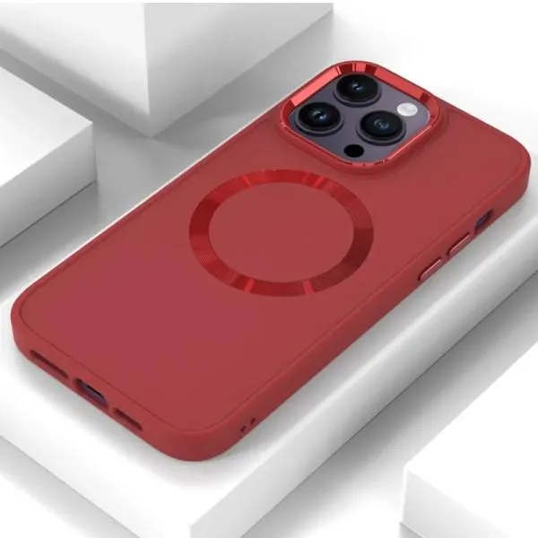 TPU чехол Bonbon Metal Style with Magnetic Fit для Apple iPhone 16 Pro (6.3") — Красный — фото 2 TPU чехол Bonbon Metal Style with Magnetic Fit для Apple iPhone 16 Pro (6.3") — Красный — фото 2