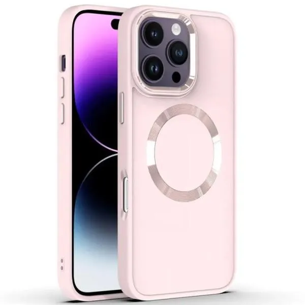 TPU чехол Bonbon Metal Style with Magnetic Fit для Apple iPhone 16 Pro (6.3") — Розовый — фото 1 TPU чехол Bonbon Metal Style with Magnetic Fit для Apple iPhone 16 Pro (6.3") — Розовый — фото 1