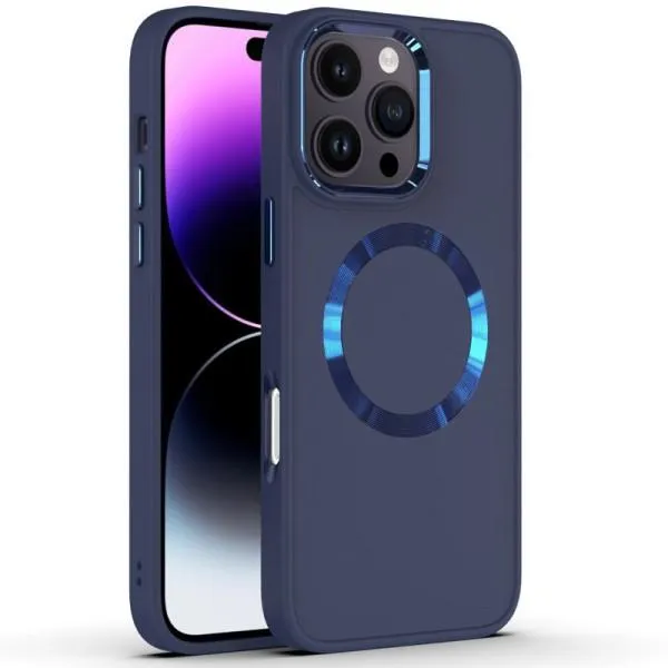 TPU чохол Bonbon Metal Style with Magnetic Fit для Apple iPhone 16 Pro (6.3") — Синій — фото 1 TPU чохол Bonbon Metal Style with Magnetic Fit для Apple iPhone 16 Pro (6.3") — Синій — фото 1