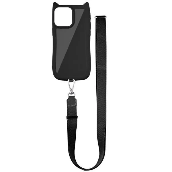 Чехол TPU GETMAN Cat with straps для Apple iPhone 16 Pro (6.3") — Черный — фото 1