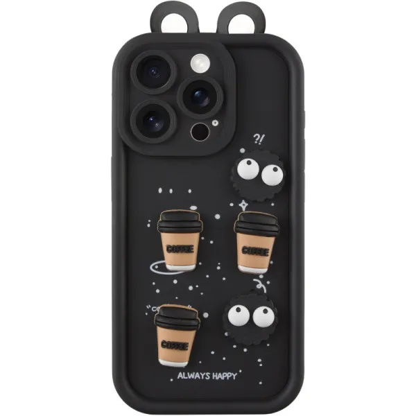 Чохол TPU Toys Case with Ears для Apple iPhone 16 Pro (6.3") — Чорний — фото 3 Чохол TPU Toys Case with Ears для Apple iPhone 16 Pro (6.3") — Чорний — фото 3
