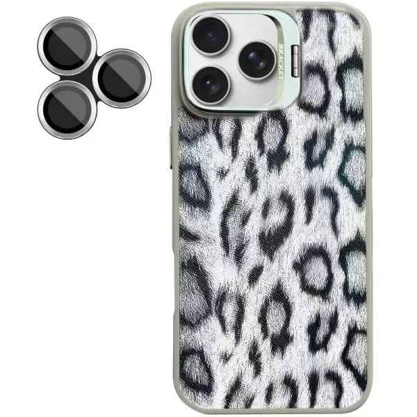 Чохол TPU+PC Wild Leopard with Magnetic Fit and Lens для Apple iPhone 16 Pro (6.3") — Сірий — фото 4 Чохол TPU+PC Wild Leopard with Magnetic Fit and Lens для Apple iPhone 16 Pro (6.3") — Сірий — фото 4