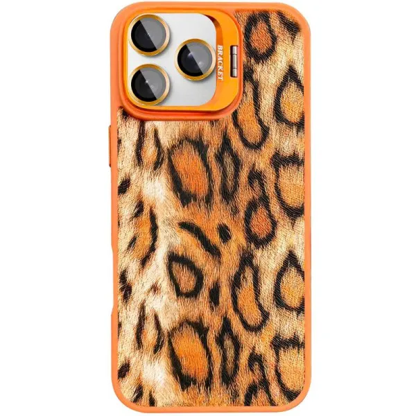 Чохол TPU+PC Wild Leopard with Magnetic Fit and Lens для Apple iPhone 16 Pro (6.3") — Помаранчевий — фото 4 Чохол TPU+PC Wild Leopard with Magnetic Fit and Lens для Apple iPhone 16 Pro (6.3") — Помаранчевий — фото 4