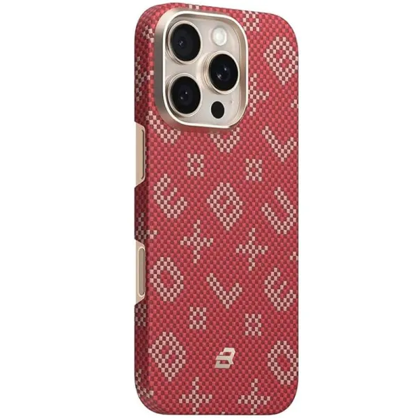 TPU+PC чохол Blueo Gilded Tactile Woven with Magnetic Fit для Apple iPhone 16 Pro (6.3") — Червоний — фото 1 TPU+PC чохол Blueo Gilded Tactile Woven with Magnetic Fit для Apple iPhone 16 Pro (6.3") — Червоний — фото 1