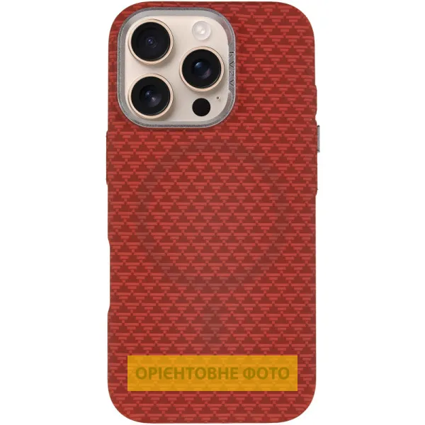 Чохол TPU+PC KVZV Triangular Pattern with Magnetic Fit для Apple iPhone 16 Pro (6.3") — Червоний — фото 2 Чохол TPU+PC KVZV Triangular Pattern with Magnetic Fit для Apple iPhone 16 Pro (6.3") — Червоний — фото 2