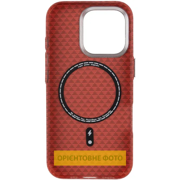Чохол TPU+PC KVZV Triangular Pattern with Magnetic Fit для Apple iPhone 16 Pro (6.3") — Червоний — фото 3 Чохол TPU+PC KVZV Triangular Pattern with Magnetic Fit для Apple iPhone 16 Pro (6.3") — Червоний — фото 3