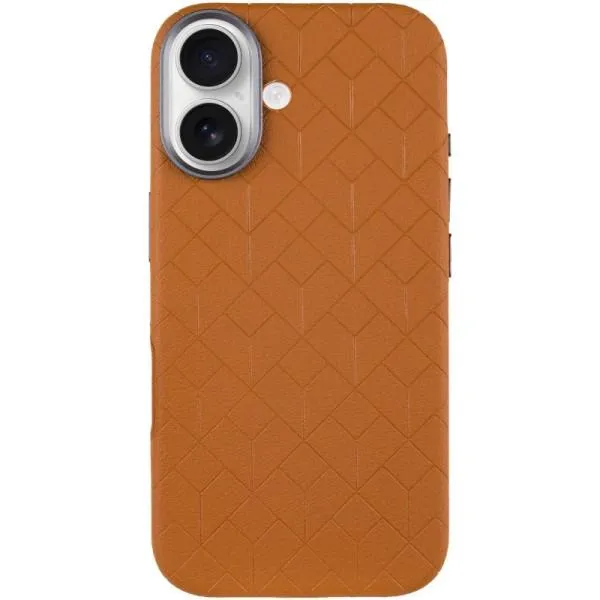 Кожаный чехол Carved with Magnetic Fit для Apple iPhone 16 (6.1") — Оранжевый — фото 4 Кожаный чехол Carved with Magnetic Fit для Apple iPhone 16 (6.1") — Оранжевый — фото 4