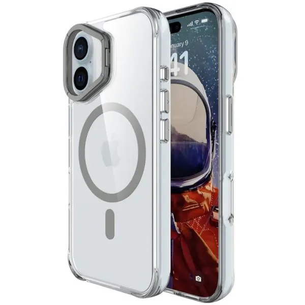 Чехол TPU Space Case Apex with Magnetic Fit для Apple iPhone 16 (6.1") — Серый Чехол TPU Space Case Apex with Magnetic Fit для Apple iPhone 16 (6.1") — Серый