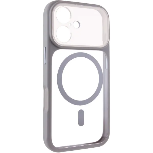 Чохол TPU+PC GETMAN Moon Clear with Magnetic Fit для Apple iPhone 16 (6.1") — Сірий — фото 1 Чохол TPU+PC GETMAN Moon Clear with Magnetic Fit для Apple iPhone 16 (6.1") — Сірий — фото 1