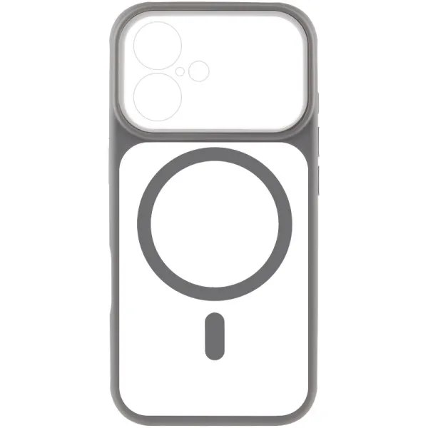 Чохол TPU+PC GETMAN Moon Clear with Magnetic Fit для Apple iPhone 16 (6.1") — Сірий — фото 2 Чохол TPU+PC GETMAN Moon Clear with Magnetic Fit для Apple iPhone 16 (6.1") — Сірий — фото 2