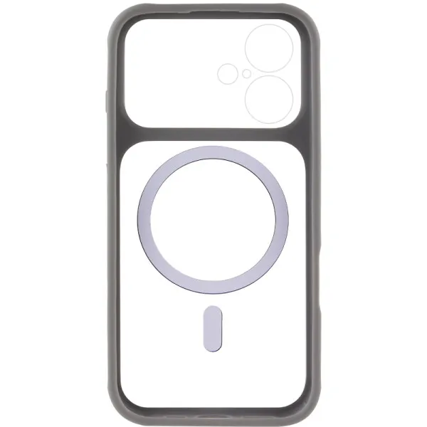 Чохол TPU+PC GETMAN Moon Clear with Magnetic Fit для Apple iPhone 16 (6.1") — Сірий — фото 3 Чохол TPU+PC GETMAN Moon Clear with Magnetic Fit для Apple iPhone 16 (6.1") — Сірий — фото 3