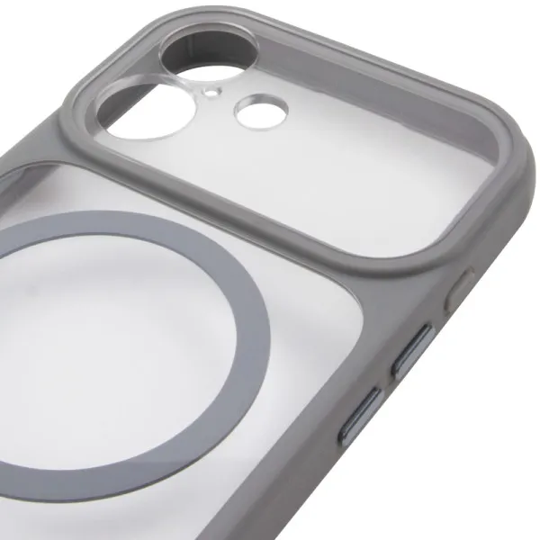 Чохол TPU+PC GETMAN Moon Clear with Magnetic Fit для Apple iPhone 16 (6.1") — Сірий — фото 4 Чохол TPU+PC GETMAN Moon Clear with Magnetic Fit для Apple iPhone 16 (6.1") — Сірий — фото 4