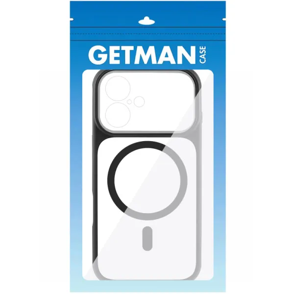 Чохол TPU+PC GETMAN Moon Clear with Magnetic Fit для Apple iPhone 16 (6.1") — Чорний — фото 2 Чохол TPU+PC GETMAN Moon Clear with Magnetic Fit для Apple iPhone 16 (6.1") — Чорний — фото 2