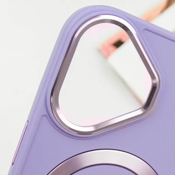 TPU чехол Bonbon Metal Style with Magnetic Fit для Apple iPhone 16 (6.1") — Сиреневый — фото 3 TPU чехол Bonbon Metal Style with Magnetic Fit для Apple iPhone 16 (6.1") — Сиреневый — фото 3