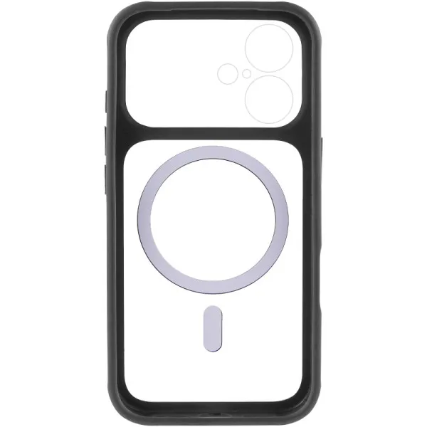 Чохол TPU+PC GETMAN Moon Clear with Magnetic Fit для Apple iPhone 16 (6.1") — Чорний — фото 4 Чохол TPU+PC GETMAN Moon Clear with Magnetic Fit для Apple iPhone 16 (6.1") — Чорний — фото 4