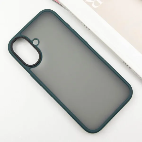 TPU+PC чехол Metal Buttons для Apple iPhone 16 (6.1") — Зеленый — фото 3
