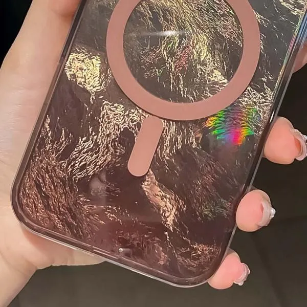 Чехол TPU Shiny Mountain Magnetic Fit для Apple iPhone 16e / 17e (6.1") — Коричневый — фото 2 Чехол TPU Shiny Mountain Magnetic Fit для Apple iPhone 16e / 17e (6.1") — Коричневый — фото 2