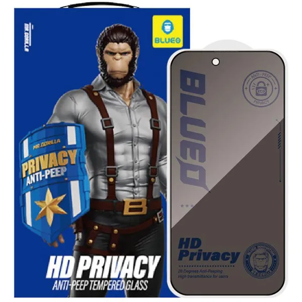 Защитное 2.5D стекло Blueo Full Cover Anti-Peep для Apple iPhone 17 Air (6.5") — Черный — фото 1