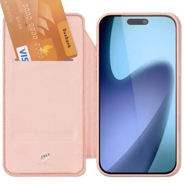 Чехол-книжка Dux Ducis с карманом для визиток для Apple iPhone 17 Pro Max (6.9") — Rose Gold — фото 3 Чехол-книжка Dux Ducis с карманом для визиток для Apple iPhone 17 Pro Max (6.9") — Rose Gold — фото 3