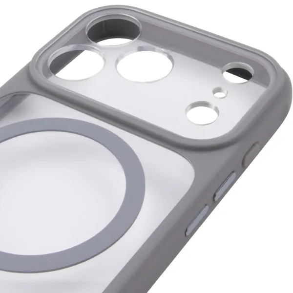 Чехол TPU+PC GETMAN Moon Clear with Magnetic Fit для Apple iPhone 17 Pro Max (6.9") — Серый — фото 4 Чехол TPU+PC GETMAN Moon Clear with Magnetic Fit для Apple iPhone 17 Pro Max (6.9") — Серый — фото 4