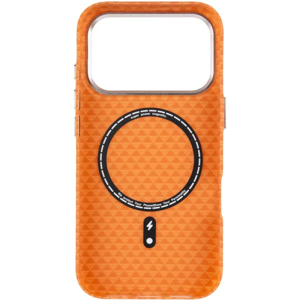 Чохол TPU+PC KVZV Triangular Pattern with Magnetic Fit для Apple iPhone 17 Pro Max / 18 Pro Max 6.9 — Помаранчевий — фото 3 Чохол TPU+PC KVZV Triangular Pattern with Magnetic Fit для Apple iPhone 17 Pro Max / 18 Pro Max 6.9 — Помаранчевий — фото 3