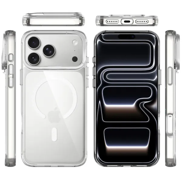 Чехол TPU Space Case Apex with Magnetic Fit для Apple iPhone 17 Pro Max / 18 Pro Max (6.9") — Серебряный — фото 3 Чехол TPU Space Case Apex with Magnetic Fit для Apple iPhone 17 Pro Max / 18 Pro Max (6.9") — Серебряный — фото 3