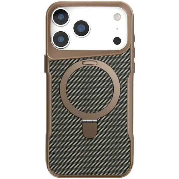 TPU+PC чохол Metal Buttons with Magnetic Fit Carbon Ring для Apple iPhone 17 Pro / 18 Pro (6.3") — Золотий — фото 1 TPU+PC чохол Metal Buttons with Magnetic Fit Carbon Ring для Apple iPhone 17 Pro / 18 Pro (6.3") — Золотий — фото 1