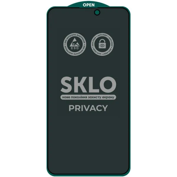 Защитное стекло SKLO 5D Privacy (тех.пак) для Apple iPhone 17 Pro (6.3") — Черный Защитное стекло SKLO 5D Privacy (тех.пак) для Apple iPhone 17 Pro (6.3") — Черный