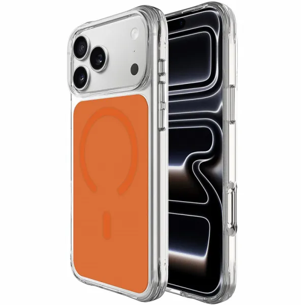 Чехол TPU+PC Space Pure Color with Magnetic Fit для Apple iPhone 17 Pro / 18 Pro (6.3") — Оранжевый — фото 1 Чехол TPU+PC Space Pure Color with Magnetic Fit для Apple iPhone 17 Pro / 18 Pro (6.3") — Оранжевый — фото 1