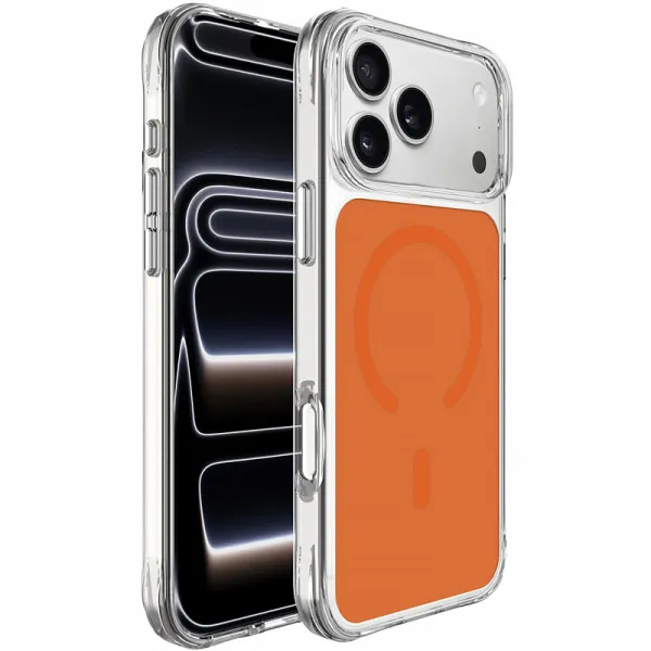 Чехол TPU+PC Space Pure Color with Magnetic Fit для Apple iPhone 17 Pro / 18 Pro (6.3") — Оранжевый — фото 2 Чехол TPU+PC Space Pure Color with Magnetic Fit для Apple iPhone 17 Pro / 18 Pro (6.3") — Оранжевый — фото 2