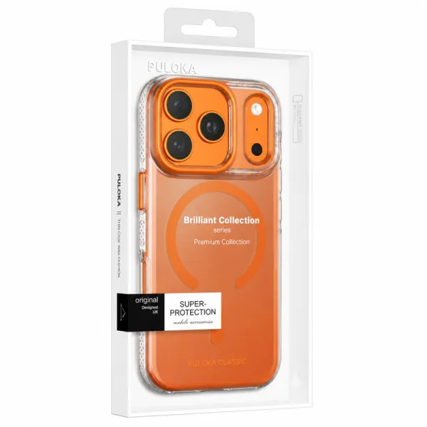 Чехол TPU+PC Puloka Resplendent with Magnetic Fit для Apple iPhone 17 Pro / 18 Pro (6.3") — Оранжевый — фото 3 Чехол TPU+PC Puloka Resplendent with Magnetic Fit для Apple iPhone 17 Pro / 18 Pro (6.3") — Оранжевый — фото 3