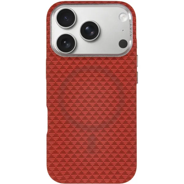 Чехол TPU+PC KVZV Triangular Pattern with Magnetic Fit для Apple iPhone 17 Pro / 18 Pro (6.3") — Красный — фото 2 Чехол TPU+PC KVZV Triangular Pattern with Magnetic Fit для Apple iPhone 17 Pro / 18 Pro (6.3") — Красный — фото 2