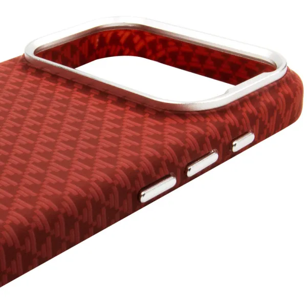 Чехол TPU+PC KVZV Triangular Pattern with Magnetic Fit для Apple iPhone 17 Pro / 18 Pro (6.3") — Красный — фото 4 Чехол TPU+PC KVZV Triangular Pattern with Magnetic Fit для Apple iPhone 17 Pro / 18 Pro (6.3") — Красный — фото 4