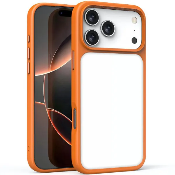 TPU+PC чехол Metal Buttons для Apple iPhone 18 Pro / 17 Pro (6.3") — Оранжевый — фото 5