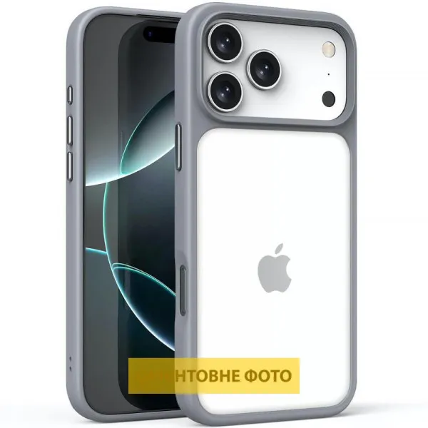 TPU+PC чехол Metal Buttons для Apple iPhone 17 (6.3") — Серый — фото 1