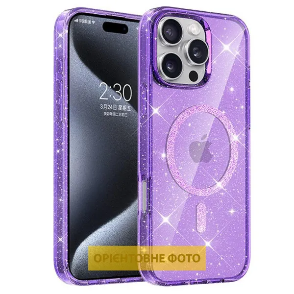 Чехол TPU Eclipse Sparkle Magnetic Fit для Apple iPhone 17 (6.3") — Фиолетовый Чехол TPU Eclipse Sparkle Magnetic Fit для Apple iPhone 17 (6.3") — Фиолетовый
