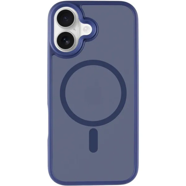 TPU+PC чохол Metal Buttons with Magnetic Fit для Apple iPhone 17 (6.3") — Синій — фото 1