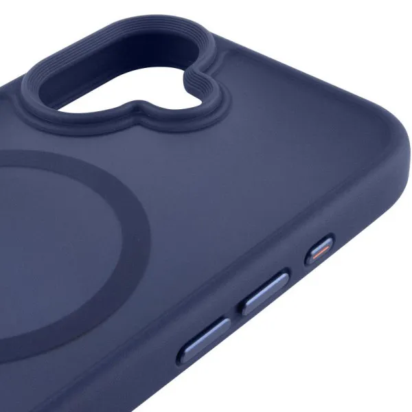 TPU+PC чохол Metal Buttons with Magnetic Fit для Apple iPhone 17 (6.3") — Синій — фото 3