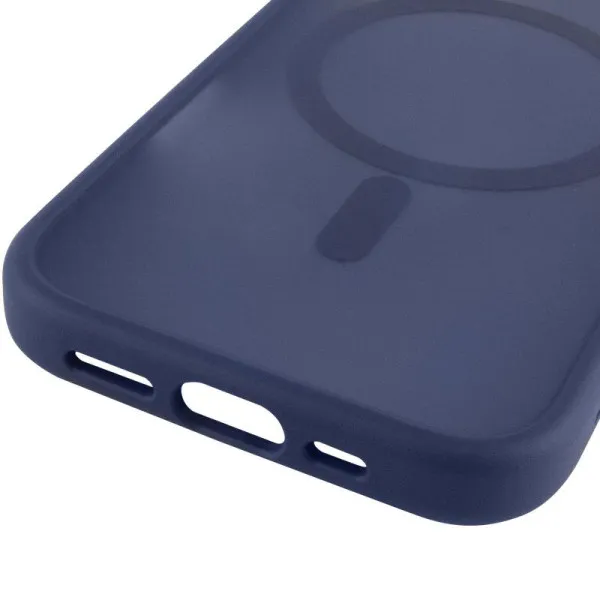 TPU+PC чохол Metal Buttons with Magnetic Fit для Apple iPhone 17 (6.3") — Синій — фото 4