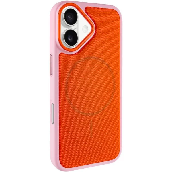 Чохол PC Textile Hybrid with Magnetic Fit для Apple iPhone 17 (6.3") — Рожевий — фото 3 Чохол PC Textile Hybrid with Magnetic Fit для Apple iPhone 17 (6.3") — Рожевий — фото 3