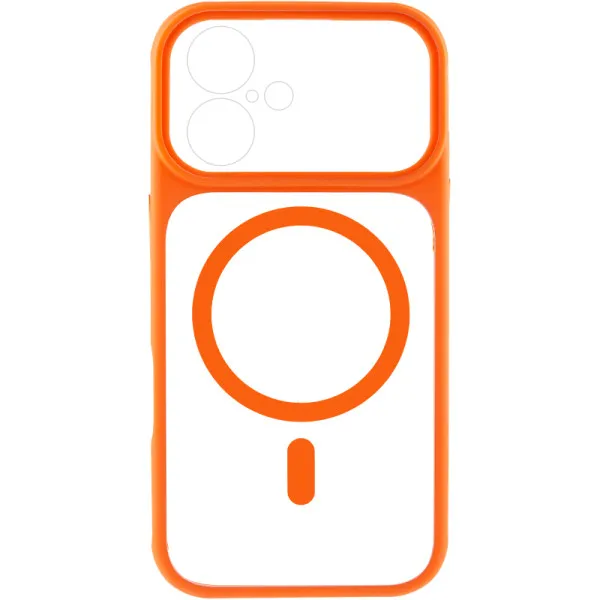 Чохол TPU+PC GETMAN Moon Clear with Magnetic Fit для Apple iPhone 17 (6.3") — Помаранчевий — фото 3 Чохол TPU+PC GETMAN Moon Clear with Magnetic Fit для Apple iPhone 17 (6.3") — Помаранчевий — фото 3
