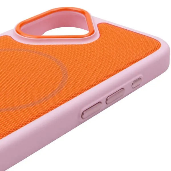 Чохол PC Textile Hybrid with Magnetic Fit для Apple iPhone 17 (6.3") — Рожевий — фото 1 Чохол PC Textile Hybrid with Magnetic Fit для Apple iPhone 17 (6.3") — Рожевий — фото 1