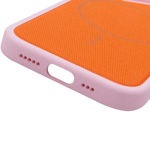 Чохол PC Textile Hybrid with Magnetic Fit для Apple iPhone 17 (6.3") — Рожевий — фото 2 Чохол PC Textile Hybrid with Magnetic Fit для Apple iPhone 17 (6.3") — Рожевий — фото 2