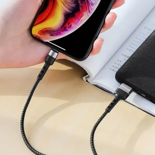 Дата кабель Borofone BX34 Advantage USB to Lightning (1m) — Черный — фото 4 Дата кабель Borofone BX34 Advantage USB to Lightning (1m) — Черный — фото 4