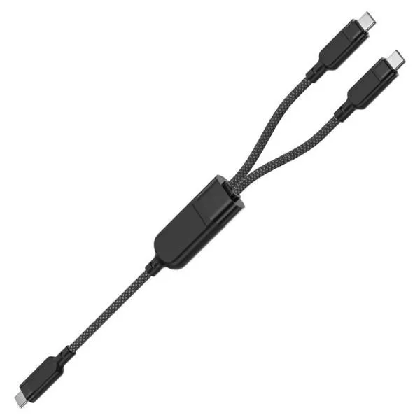Дата кабель Acefast C5-11 USB-C to 2xUSB-C 100W (1.2m) — Черный — фото 4 Дата кабель Acefast C5-11 USB-C to 2xUSB-C 100W (1.2m) — Черный — фото 4