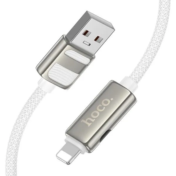 Дата кабель Hoco U137 Line with display USB to Lightning 2.4A/12W (1.2m) — Белый — фото 3 Дата кабель Hoco U137 Line with display USB to Lightning 2.4A/12W (1.2m) — Белый — фото 3