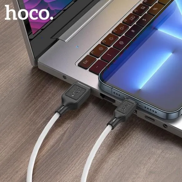 Дата кабель Hoco X90 Cool silicone USB to Lightning (1m) — Белый — фото 4
