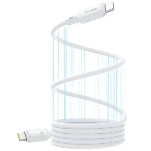 Дата кабель Baseus PicoGo Magnetic Liquid Silicone Type-C to Type-C 240W (1m) (P10376800) — Белый — фото 1 Дата кабель Baseus PicoGo Magnetic Liquid Silicone Type-C to Type-C 240W (1m) (P10376800) — Белый — фото 1