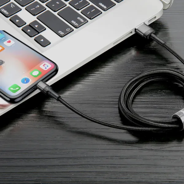 Дата кабель Baseus Cafule USB to Lightning Special Edition 2.4A (1m) (CALKLF-G) — Серый — фото 4